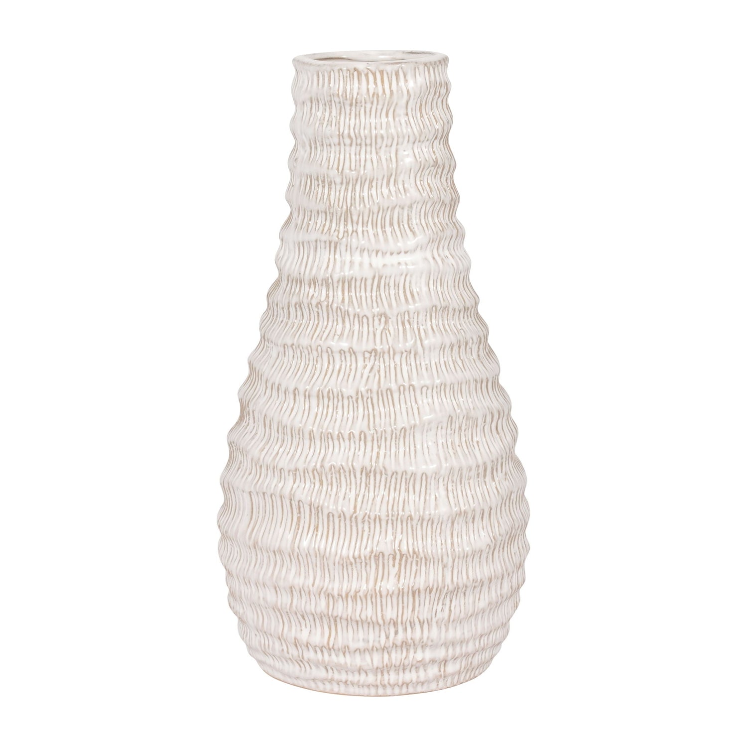 Porcelain 11" Coastal Vase - Ivory