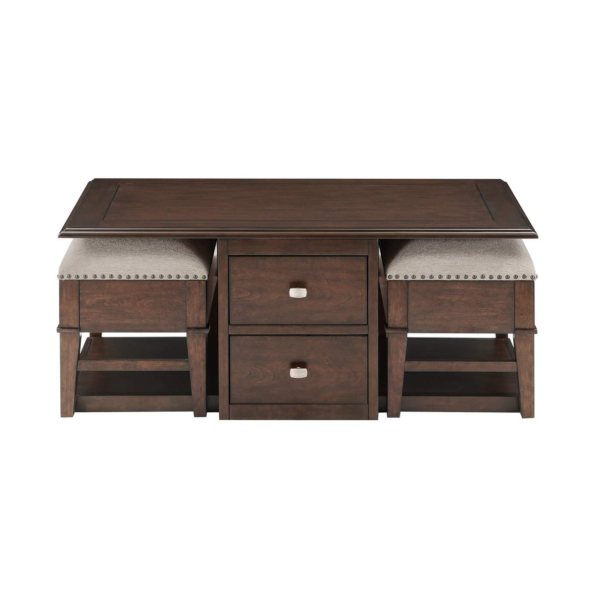 3500-30 Claremore Cocktail Table with two Ottomans