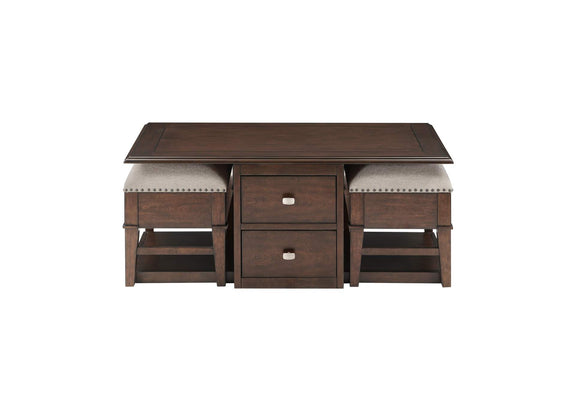 3500-30 Claremore Cocktail Table with two Ottomans