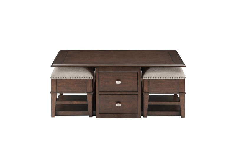 3500-30 Claremore Cocktail Table with two Ottomans