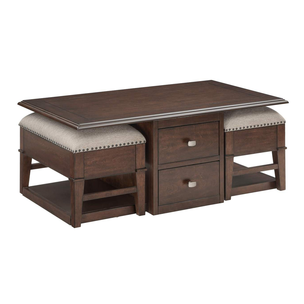 3500-30 Claremore Cocktail Table with two Ottomans