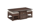 3500-30 Claremore Cocktail Table with two Ottomans
