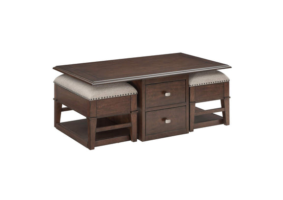 3500-30 Claremore Cocktail Table with two Ottomans