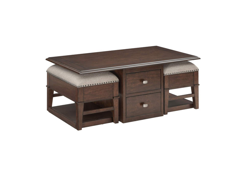 3500-30 Claremore Cocktail Table with two Ottomans