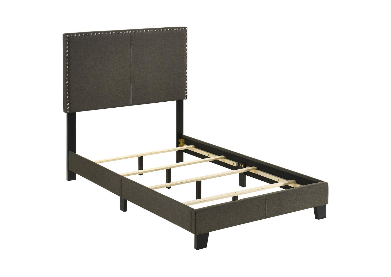 Boyd Upholstered Twin Panel Bed Charcoal