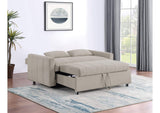 350142 Portland Boucle Upholstered Sleeper Sofa Bed Latte