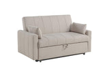 350142 Portland Boucle Upholstered Sleeper Sofa Bed Latte