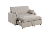 350142 Portland Boucle Upholstered Sleeper Sofa Bed Latte