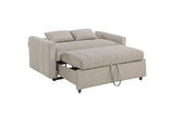 350142 Portland Boucle Upholstered Sleeper Sofa Bed Latte