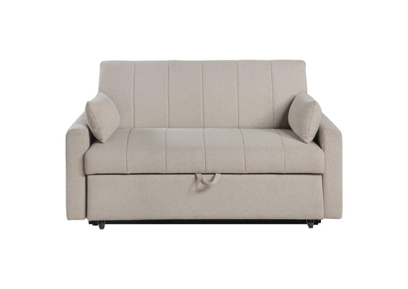 350142 Portland Boucle Upholstered Sleeper Sofa Bed Latte