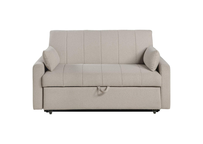350142 Portland Boucle Upholstered Sleeper Sofa Bed Latte