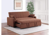 350145 Portland Boucle Upholstered Sleeper Sofa Bed Copper
