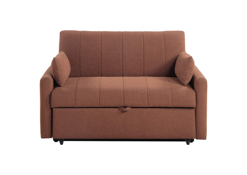 350145 Portland Boucle Upholstered Sleeper Sofa Bed Copper