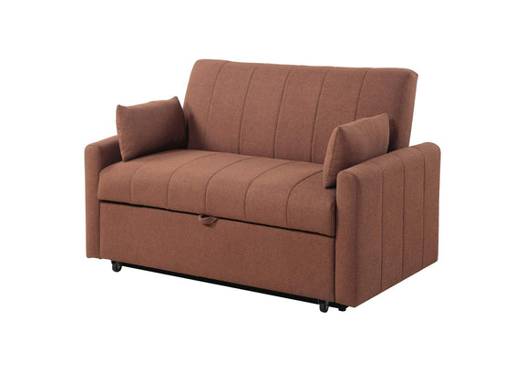 350145 Portland Boucle Upholstered Sleeper Sofa Bed Copper