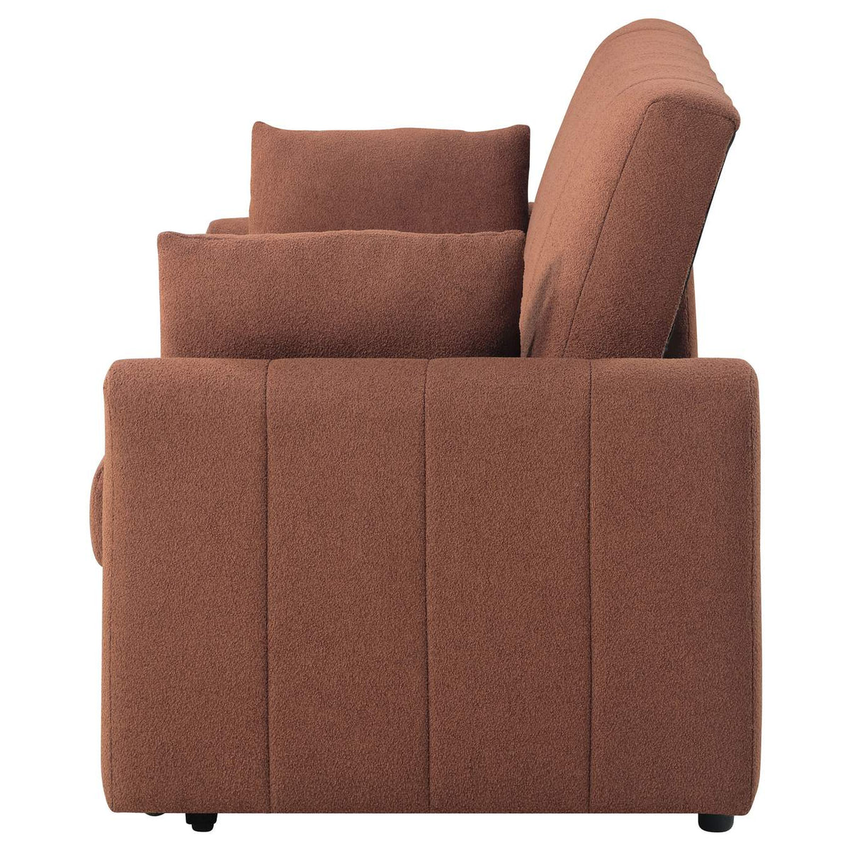 350145 Portland Boucle Upholstered Sleeper Sofa Bed Copper