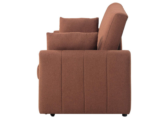 350145 Portland Boucle Upholstered Sleeper Sofa Bed Copper
