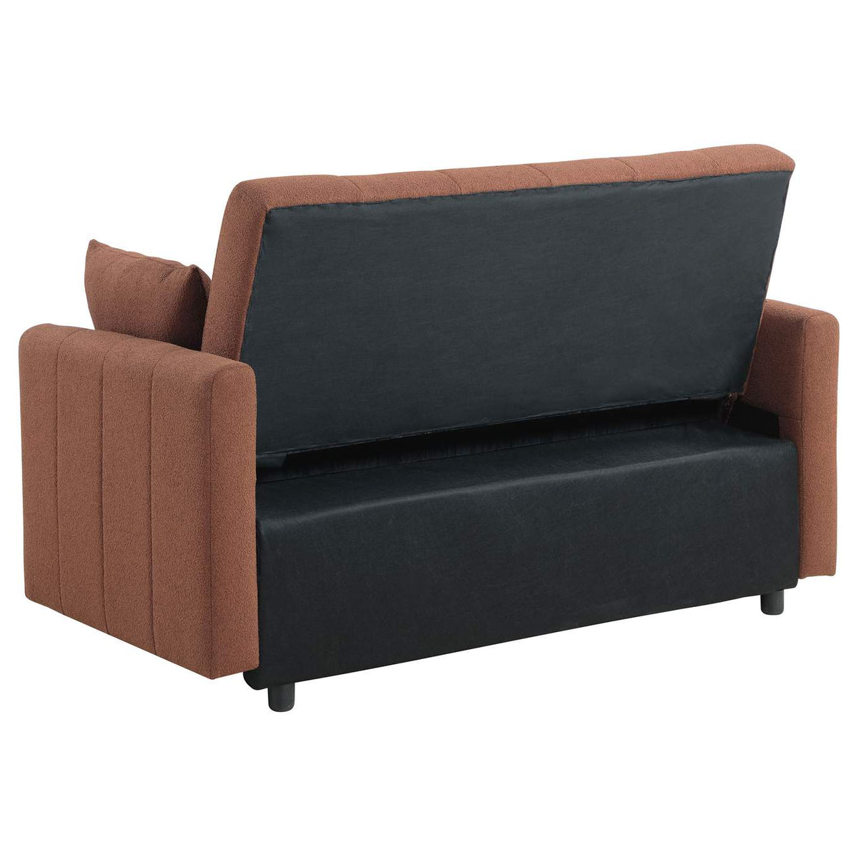 350145 Portland Boucle Upholstered Sleeper Sofa Bed Copper