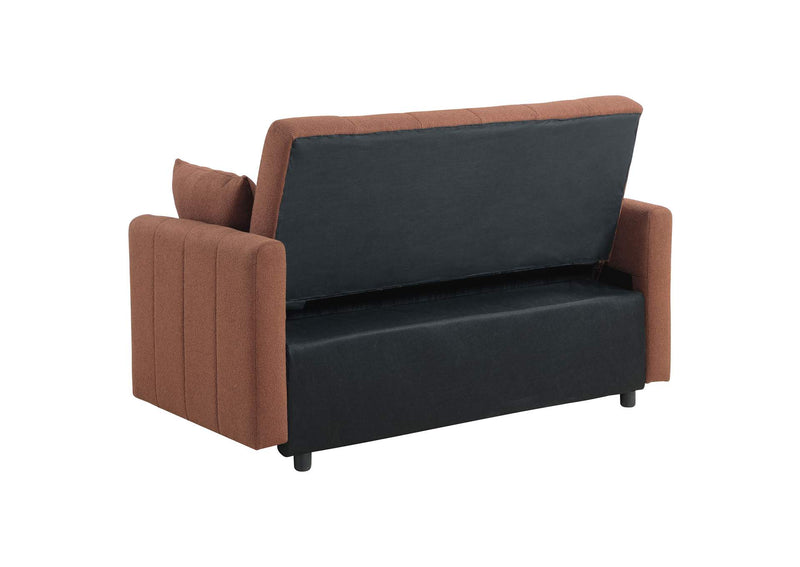 350145 Portland Boucle Upholstered Sleeper Sofa Bed Copper