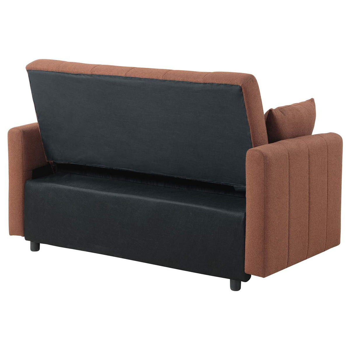 350145 Portland Boucle Upholstered Sleeper Sofa Bed Copper