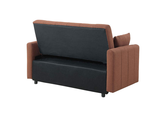 350145 Portland Boucle Upholstered Sleeper Sofa Bed Copper