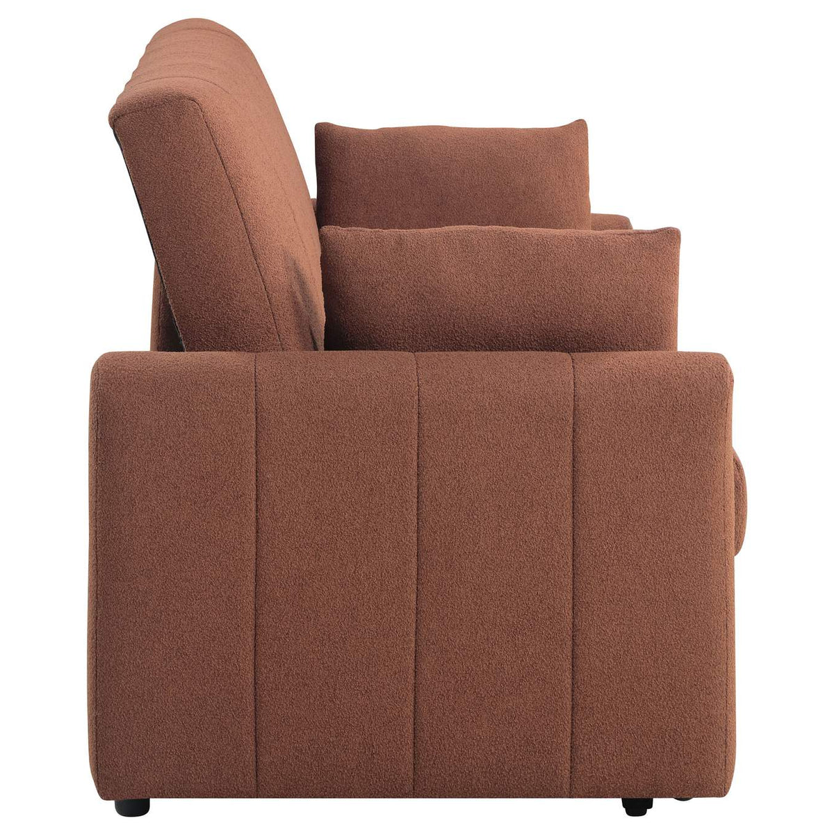 350145 Portland Boucle Upholstered Sleeper Sofa Bed Copper