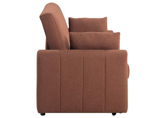 350145 Portland Boucle Upholstered Sleeper Sofa Bed Copper