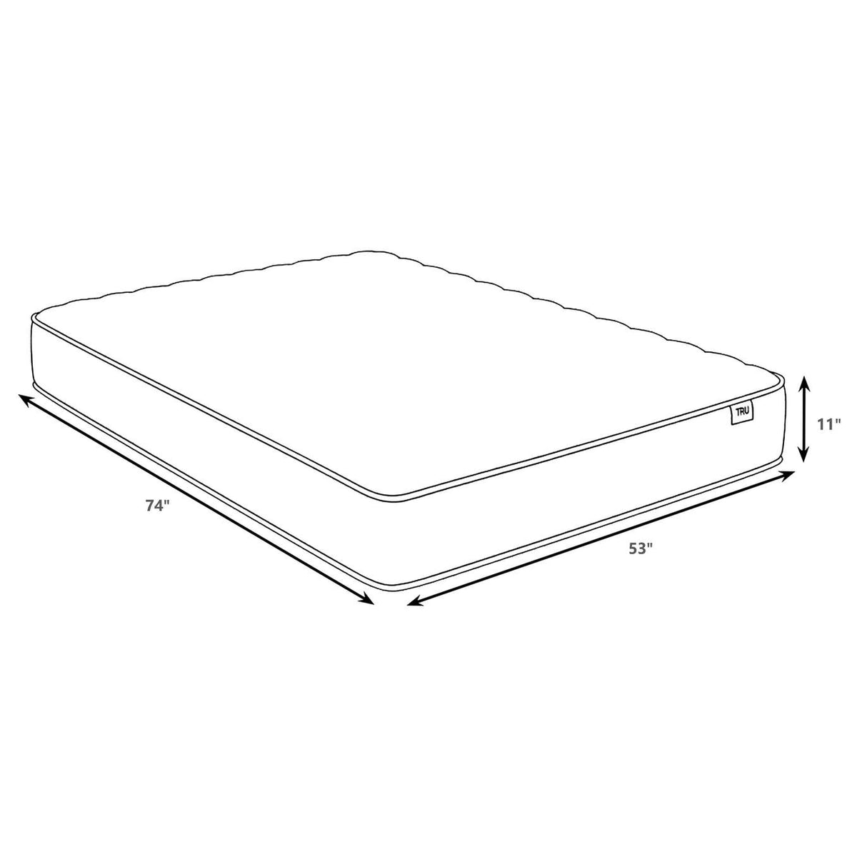 350170F Hayes Full Firm Tight Top Hybrid Mattress White