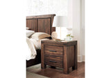 3F4181 Meadow Two Drawer Solid Wood Nightstand In Brick Brown