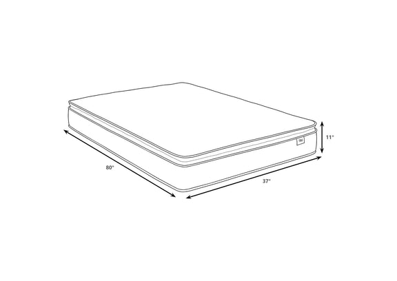 350362TL Hayes 11-inch Twin XL Pillow Top Memory Foam Hybrid Mattress