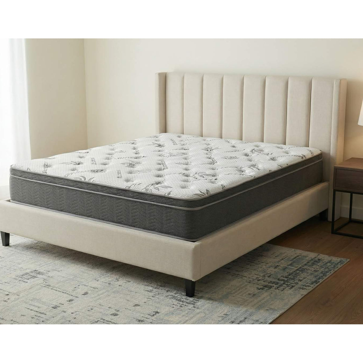 350363Q Sommet 13-inch Queen Bamboo Euro Top Memory Foam Hybrid Mattress