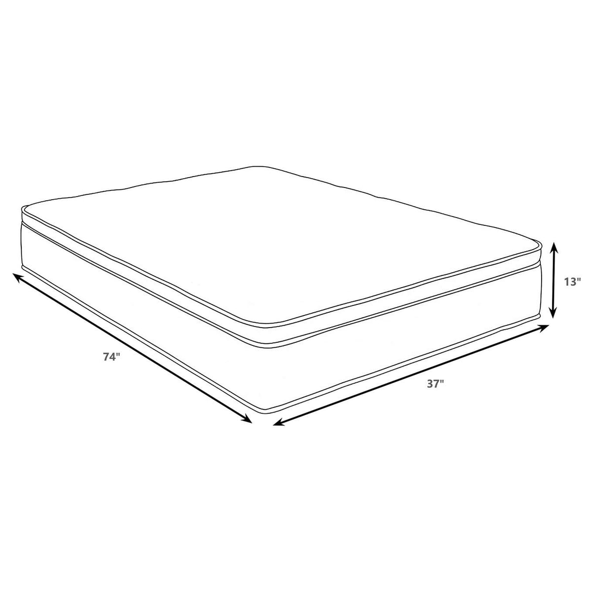 350363T Sommet 13-inch Twin Bamboo Euro Top Memory Foam Hybrid Mattress