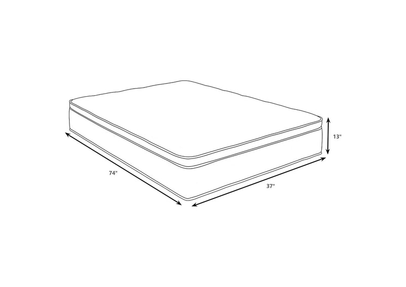 350363T Sommet 13-inch Twin Bamboo Euro Top Memory Foam Hybrid Mattress