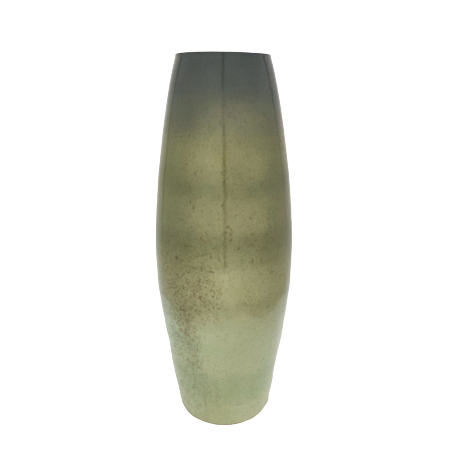 24" Curved Glass Vase Green Mercury Ombre - Multi