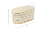 TOV-OC68153 Lillian Cream Velvet Storage Bench