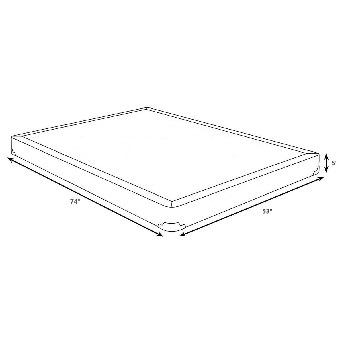 350415F Mercer 5-inch Full Low Profile Box Spring Foundation