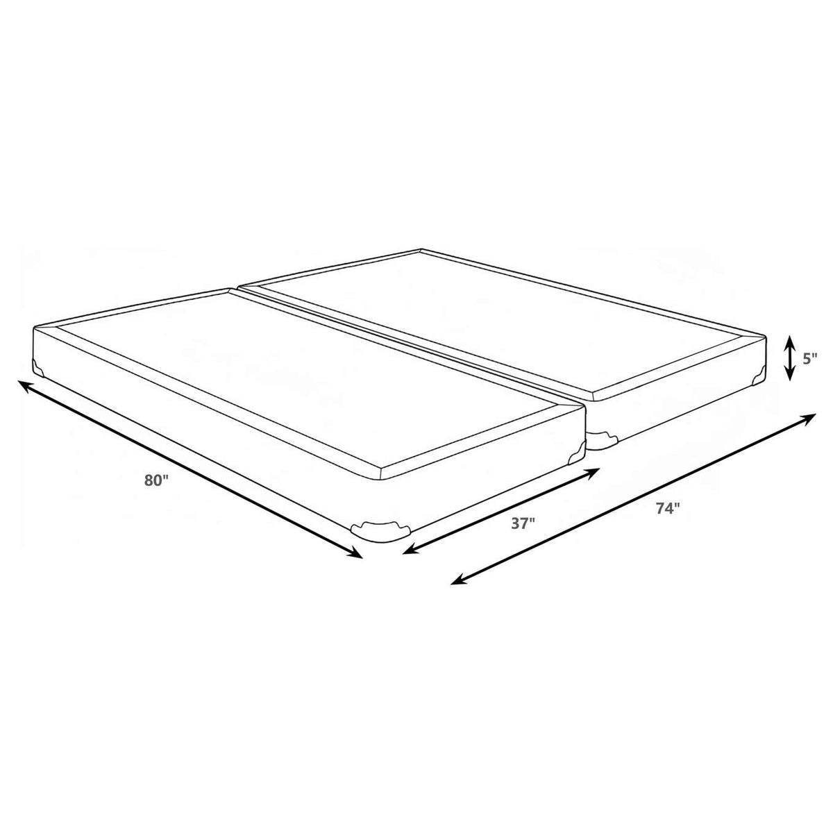 350415KE Mercer 5-inch Split Eastern King Low Profile Foundation