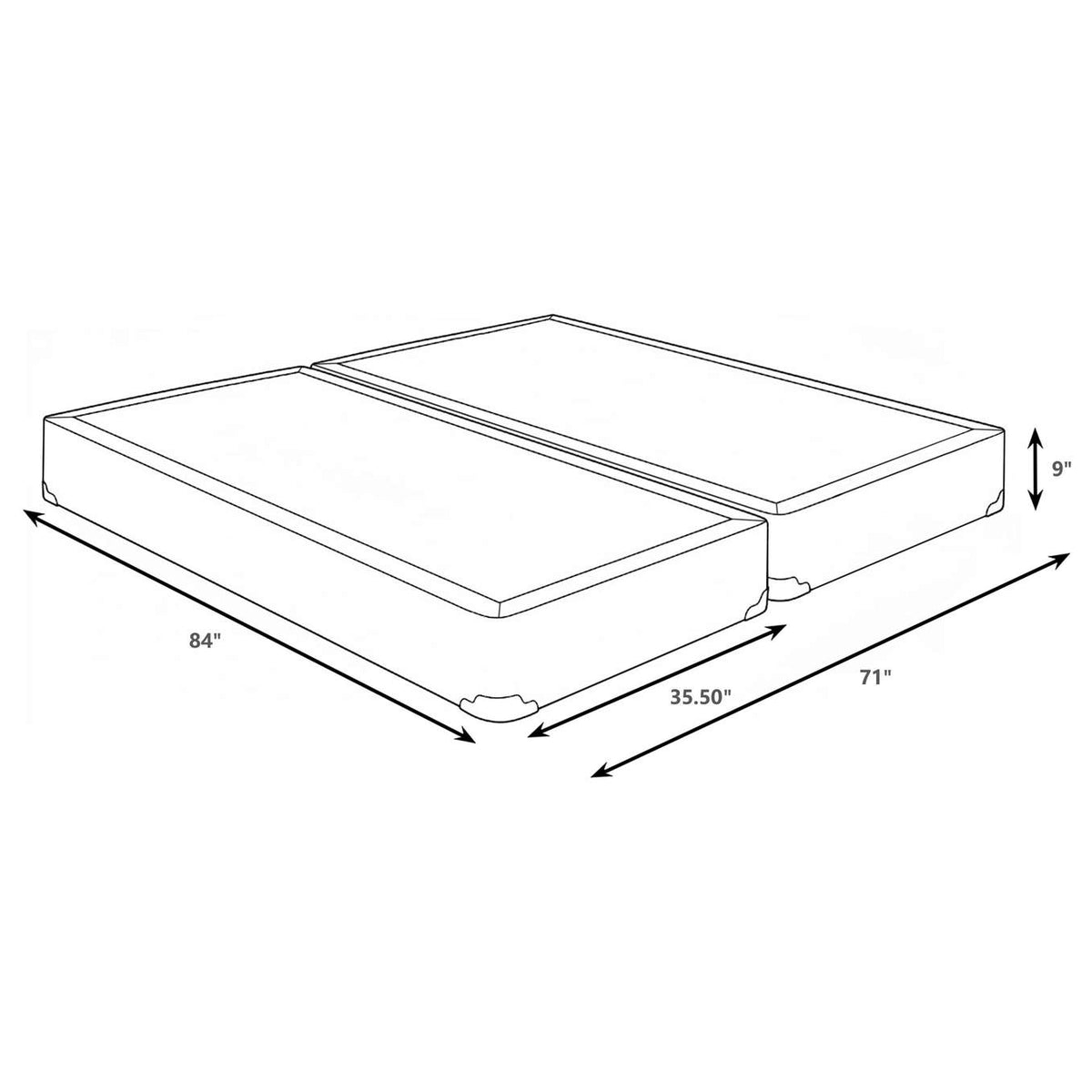 350416KW Mercer 9-inch Split California King Box Spring Foundation