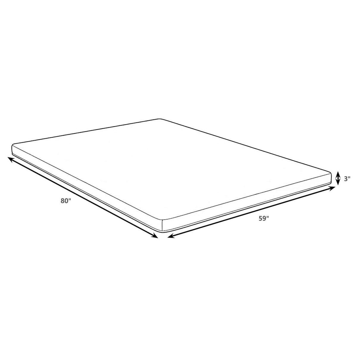 350419Q Cascade 3-inch Queen Cool Memory Foam Mattress Topper