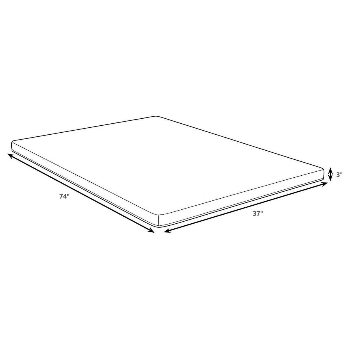 350419T Cascade 3-inch Twin Cool Memory Foam Mattress Topper