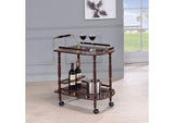 3512 Palmer 2-tier Rectangular Wood Bar Cart Merlot