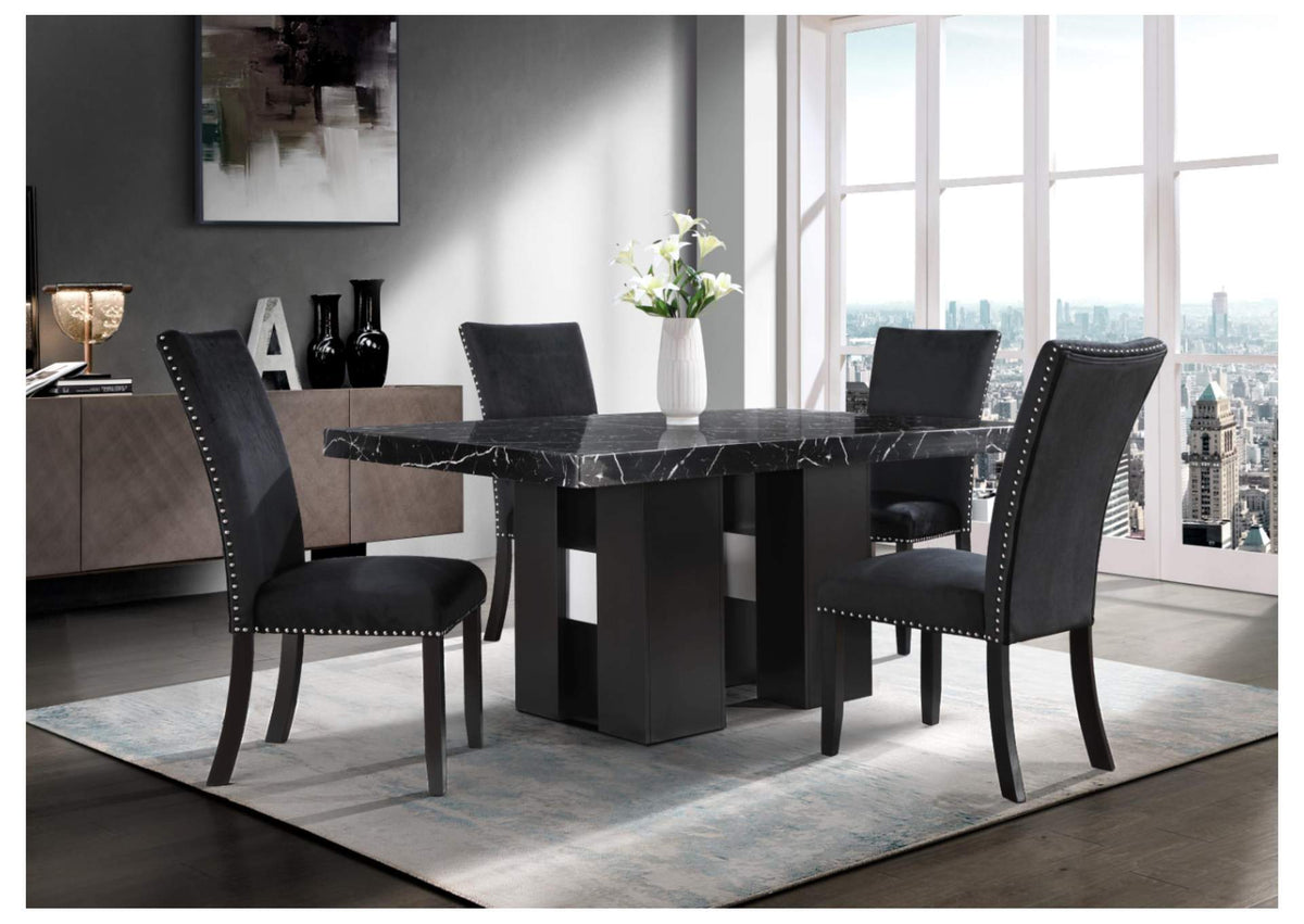 D03DT+D03DC-BLK D03 DINING TABLE + D03DC BLACK