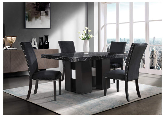 D03DT+D03DC-BLK D03 DINING TABLE + D03DC BLACK