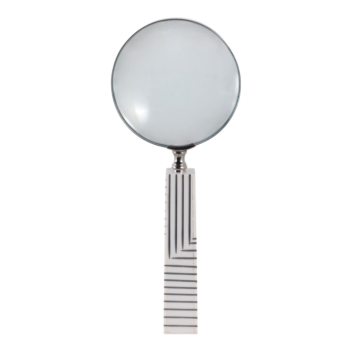 10" x 4 Lines Handle Magnifying Glass - White / Black