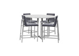 1AE870M Amalfi Metal Back Counter Stool In Cobalt Leather (Set of 2)