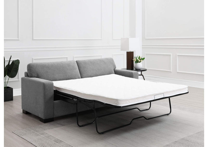 360050 Simpson Upholstered Sofa Sleeper with Queen Mattress Grey