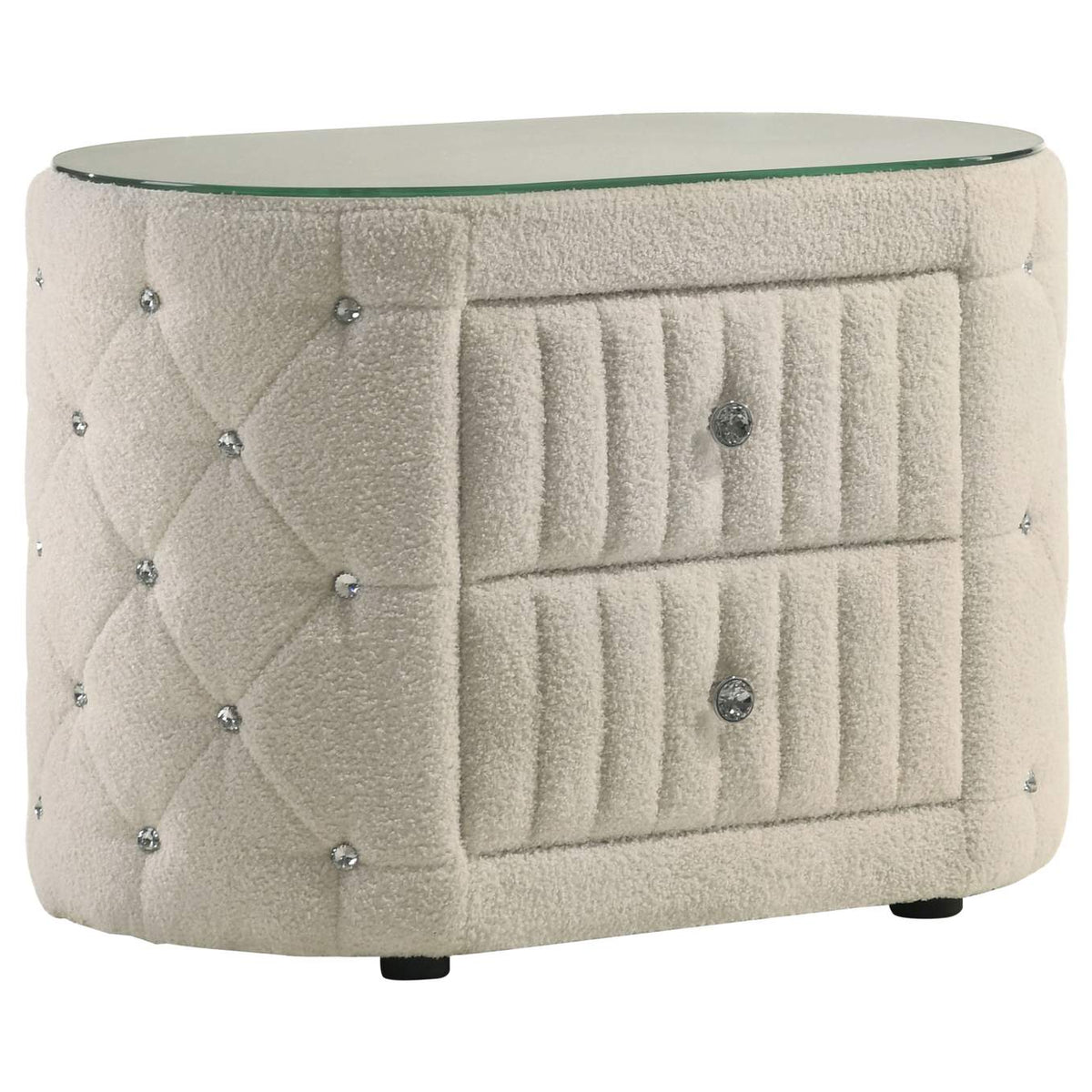 360111KE-S4 Sonya 4-piece Upholstered Eastern King Bedroom Set Ivory