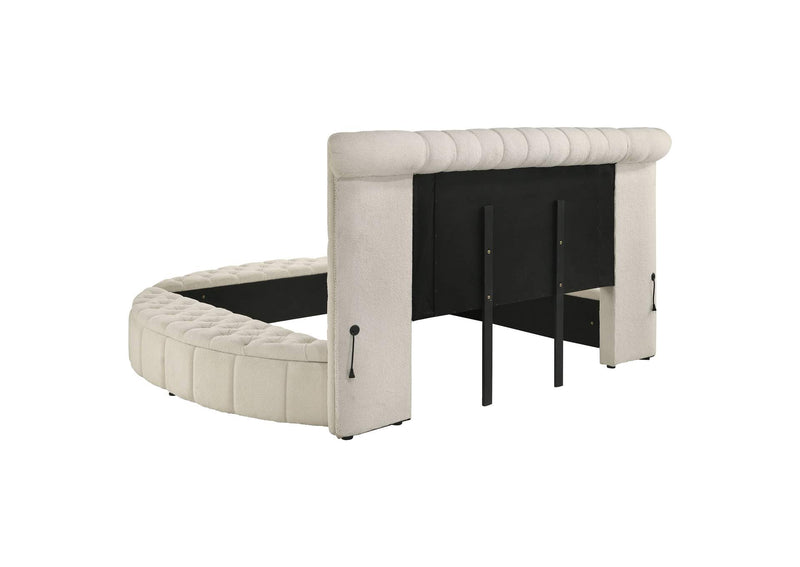 360111KE-S5 Sonya 5-piece Upholstered Eastern King Bedroom Set Ivory
