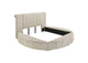 360111KE Sonya Upholstered Eastern King Round Storage Bed Ivory