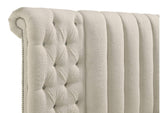 360111KE Sonya Upholstered Eastern King Round Storage Bed Ivory