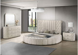 360111Q-S4 Sonya 4-piece Upholstered Queen Bedroom Set Ivory